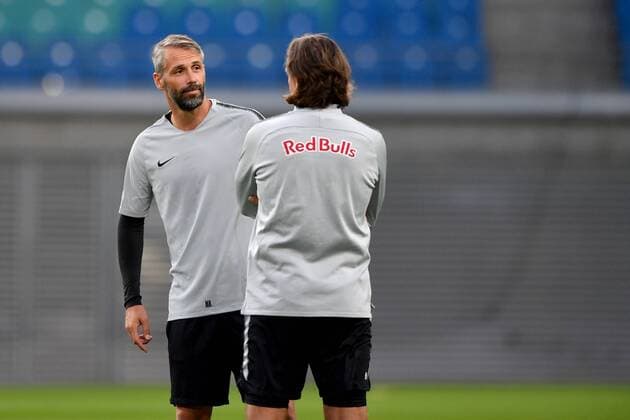 SOCCER - EL, RB Leipzig vs RBS LEIPZIG,GERMANY,19.SEP.18 - SOCCER - UEFA Europa League, group stage, RasenBallsport Leipzig vs Red Bull Salzburg, preview, training of RBS. Image shows head coach Marco Rose (RBS). GEPAxpictures xFlorianxErtl
