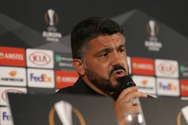 Fussball Europa League 2018 - 2019 19.09.2018, Fussball Europa League, UEFA Europa League, 2018-2019, Gruppenphase, Gruppe F, Spieltag 1, Luxemburg, Stade Josy Barthel, Luxemburg (LUX) - F91 Dudelange, Düdelingen, AC Mailand, Milan, AC Milan (ITA) vl: Gennaro Gattuso (AC Mailand, Milan, Trainer, Coach) Portrait - Pressekonferenz 
