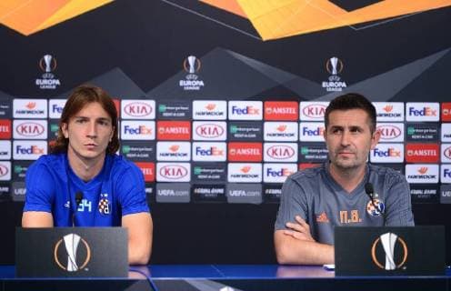 PXL_Press conference GNK Dinamo 19.09.2018., stadium Maksimir, Zagreb, Croatia - Coach of GNK Dinamo Nenad Bjelica and footballer Ivan Sunjic held a press conference PK Pressekonferenz before the match of the first round of the UEFA Champions between GNK Dinamo vs Fenerbahce S.K.  MarkoxPrpic PIXSELL