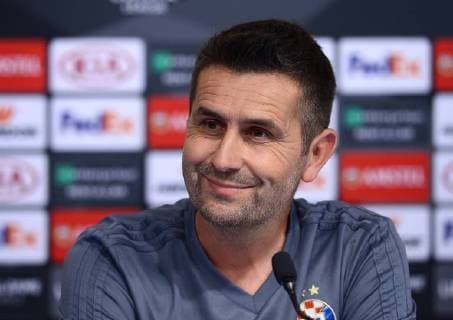 PXL_Press conference GNK Dinamo 19.09.2018., stadium Maksimir, Zagreb, Croatia - Coach of GNK Dinamo Nenad Bjelica and footballer Ivan Sunjic held a press conference PK Pressekonferenz before the match of the first round of the UEFA Champions between GNK Dinamo vs Fenerbahce S.K. Nenad Bjelica.  MarkoxPrpic PIXSELL