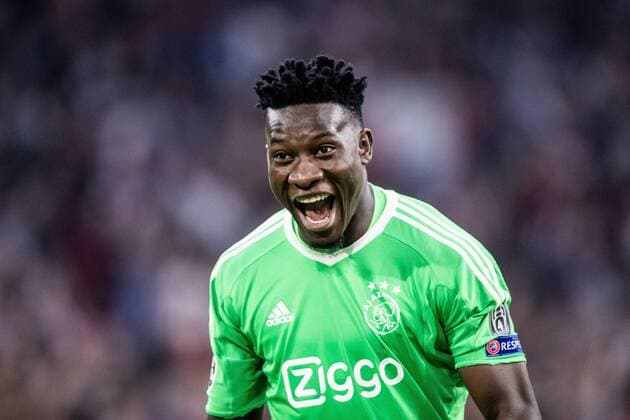 Andre Onana of Ajax during the UEFA Champions League group E match between Ajax Amsterdam and AEK FC at the Johan Cruijff Arena on September 19, 2018 in Amsterdam, The Netherlands UEFA Champions League 2018 2019 xVIxVIxImagesx xTomxBodexMultimediaxIVx 12173015