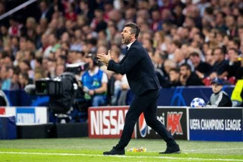 Marinos Ouzounidis of AEK Athens FC during the UEFA Champions League group E match between Ajax Amsterdam and AEK FC at the Johan Cruijff Arena on September 19, 2018 in Amsterdam, The Netherlands UEFA Champions League 2018 2019 xVIxVIxImagesx xTomxBodexMultimediaxIVx 12173059