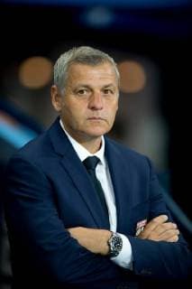 Manchester City v Olympique Lyonnais UEFA Champions League Lyon manager Bruno Genesio before the UEFA Champions League match at the Etihad Stadium, Manchester Content Not Available For UK Newspapers Copyright: xRussellxHartx FIL-12297-0004