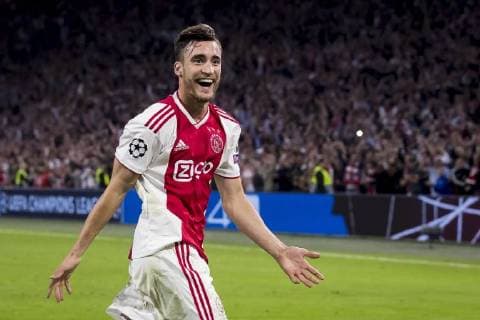 AMSTERDAM, AFC Ajax - AEK Athens FC, football, Champions League, season 2018-2019, 19-09-2018, Stadium Johan Cruijff Arena, Ajax player Nico Tagliafico has scored 3-0 Ajax - AEK Athens  x2477027x