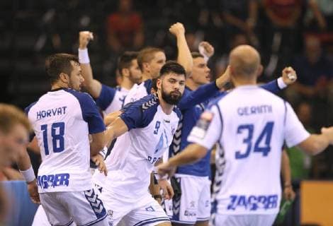 Foto Siegesjubel Zagreb with Tin Kontrec Handball Men 1 Bundesliga on Wed 19 09 2018 Flensburg HC Zagreb