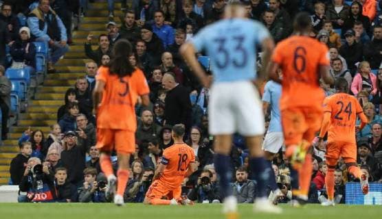 Nabil FEKIR of Olympique Lyonnais celebrates his goal making it 2-0 during the UEFA Champions League match between Manchester City and Olympique Lyonnais at the Etihad Stadium, Manchester, England on 19 September 2018. Copyright: xDavidxHornx PMI-2241-0018