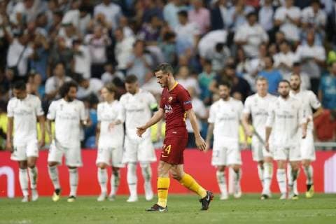 Alessandro Florenzi of AS Roma during the UEFA Champions League group G match between Real Madrid and AS Roma at the Santiago Bernabeu stadium on September 19, 2018 in Madrid, Spain UEFA Champions League 2018 2019 xVIxVIxImagesx xMauricexvanxSteenxIVx 12173919