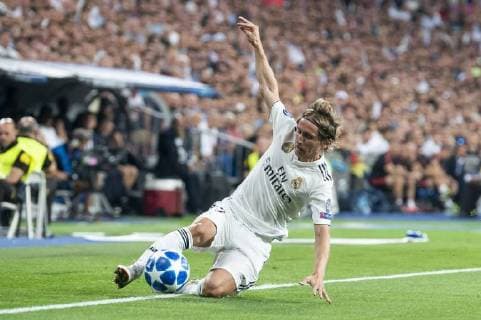 Real Madrid Luka Modric during UEFA Champions League match between Real Madrid and A.S.Roma at Santiago Bernabeu Stadium in Madrid, Spain. September 19, 2018.  (3097015)