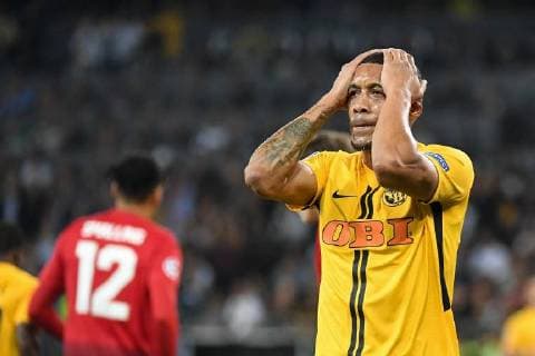 Soccer UEFA Champions League BSC Young Boys Manchester United FC Berne Switzerland 19 09 2018 Football UEFA Champions League Season 2018 2019 BSC Young Boys Manchester United FC Disappointment at YBs Guillaume Hoarau
