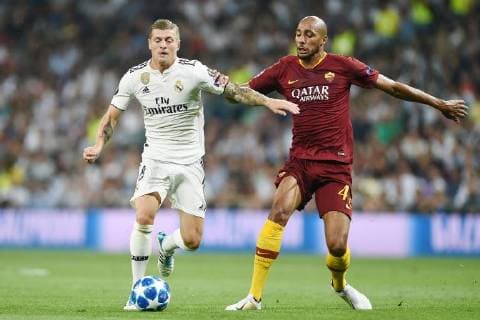 Db Madrid (Spagna) 19 09 2018 - Champions League Real Madrid-Roma foto Daniele Buffa Image nella foto: Toni Kroos-Steven Nzonzi 