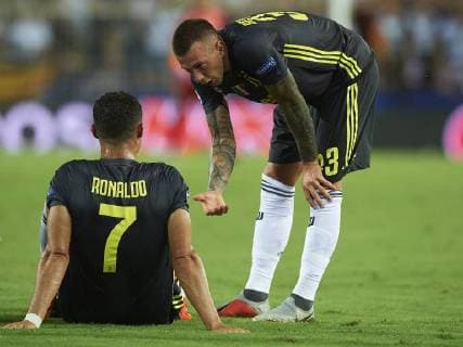 BARCELONA, 19-09-2018. Champions League 2018 2019, date 1. Valencia-Juventus. Cristiano Ronaldo of Juventus after receiving red card during the game Valencia - Juventus Valencia - Juventus  x2477473x