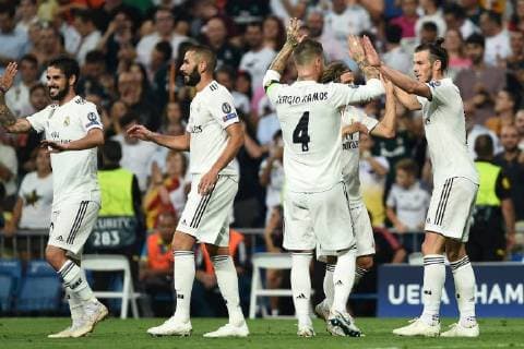 Db Madrid (Spagna) 19 09 2018 - Champions League Real Madrid-Roma foto Daniele Buffa Image nella foto: esultanza gol Gareth Bale 