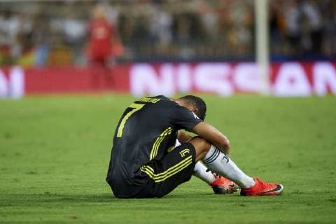 BARCELONA, 19-09-2018. Champions League 2018 2019, date 1. Valencia-Juventus. Cristiano Ronaldo of Juventus after receiving red card during the game Valencia - Juventus Valencia - Juventus  x2477486x
