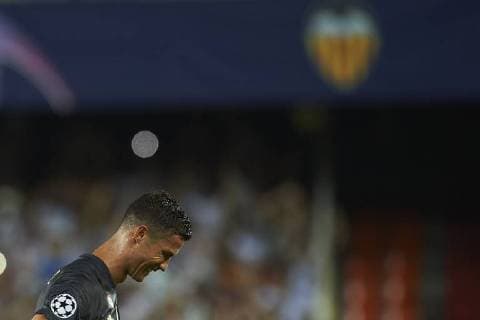 BARCELONA, 19-09-2018. Champions League 2018 2019, date 1. Valencia-Juventus. Cristiano Ronaldo of Juventus after receiving red card during the game Valencia - Juventus Valencia - Juventus  x2477497x