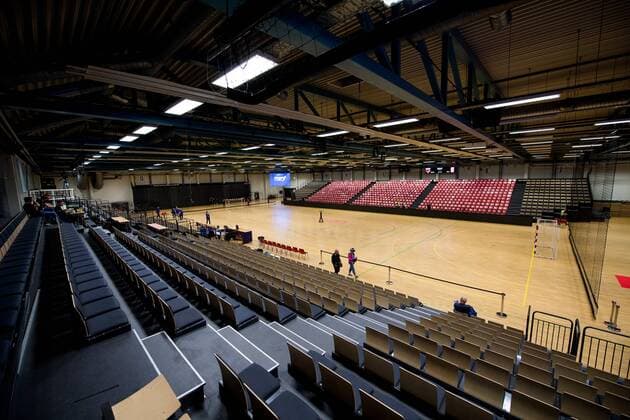 180919 General interior view of Trondheim Spectrum ahead of the Grundigligaen match between Byasen and Tertnes on September 19 2018 in Trondheim Photo Jon Olav Nesvold BILDBYRAN Code JE 160312  Copyright: JONxOLAVxNESVOLD BB180919JE054