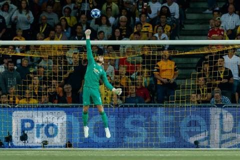 Berne Switzerland 19 09 2018 UEFA Champions League 2018 19 Season Preliminary Round Group Stage Group H 1 Gameday BSC Young Boys Manchester United Goalkeeper David de Gea MAN in action DeFodi048