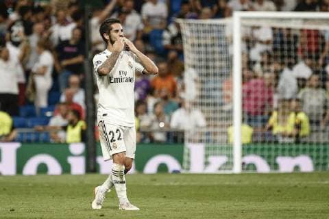 19th September 2018, Santiago Bernabeu, Madrid, Spain; UEFA Champions League football, Real Madrid versus AS Roma; Francisco Alarcon, ISCO (Real Madrid) celebrates as he scores to make it 1-0  ActionPlus12063877 ShotxforxPress