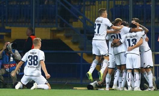 19.09.2018 Kharkiv(Ukraine) FC Shakhtar Donetsk-TSG 1899 Hoffenheim UEFA men s football champions league TSG 1899 Hoffenheim celebration :Str 