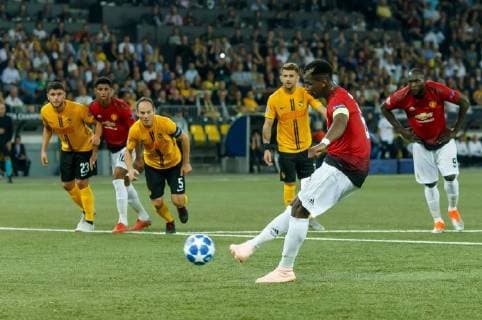 Berne Switzerland 19 09 2018 UEFA Champions League 2018 19 Season Preliminary Round Group Stage Group H 1 Gameday BSC Young Boys Manchester United Goal to 0 2 Goalkeeper Paul Pogba MAN DeFodi048
