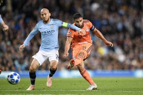 18 NABIL FEKIR (OL) - 21 DAVID SILVA (MAN) - BUT FOOTBALL : Manchester City vs Lyon - Ligue des Champions - 19 09 2018 AnthonyBIBARD FEP Panoramic 