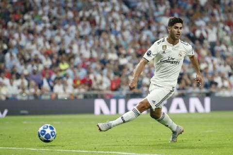Marco Asensio of Real Madrid during the UEFA Champions League group G match between Real Madrid and AS Roma at the Santiago Bernabeu stadium on September 19, 2018 in Madrid, Spain UEFA Champions League 2018 2019 xVIxVIxImagesx xMauricexvanxSteenxIVx 12174926