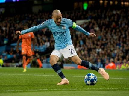 Manchester City v Olympique Lyonnais UEFA Champions League David Silva of Manchester City crosses the ball during the UEFA Champions League match at the Etihad Stadium, Manchester Content Not Available For UK Newspapers Copyright: xRussellxHartx FIL-12297-0034