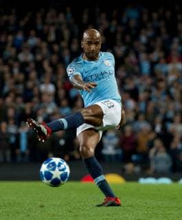 Manchester City v Olympique Lyonnais UEFA Champions League Fabian Delph of Manchester City (right) shoots at goal during the UEFA Champions League match at the Etihad Stadium, Manchester Content Not Available For UK Newspapers Copyright: xRussellxHartx FIL-12297-0044
