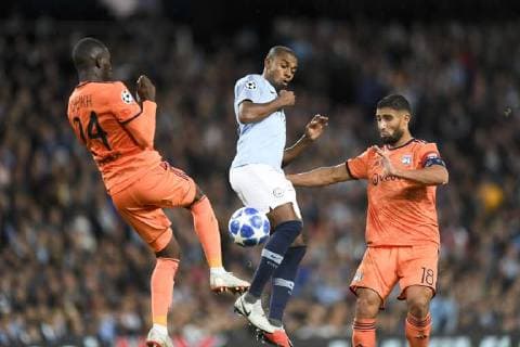 25 FERNANDINHO (MAN) - 18 NABIL FEKIR (OL) FOOTBALL : Manchester City vs Lyon - Ligue des Champions - 19 09 2018 AnthonyBIBARD FEP Panoramic 