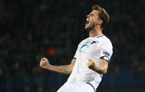 Sport Bilder des Tages September 19, 2018 - Kharkov, Ukraine - Hoffenheim s Havard Nordtveit celebrates the goal scored during of the Champions League group stage match between Shakhtar Donetsk and Hoffenheim at Metalist Stadium in Kharkov. Ukraine, Wednesday, September 19, 2018 Shakhtar Donetsk v Hoffenheim - UEFA Champions League  - ZUMAn230 20180919_zaa_n230_210 Copyright: xDanilxShamkinx