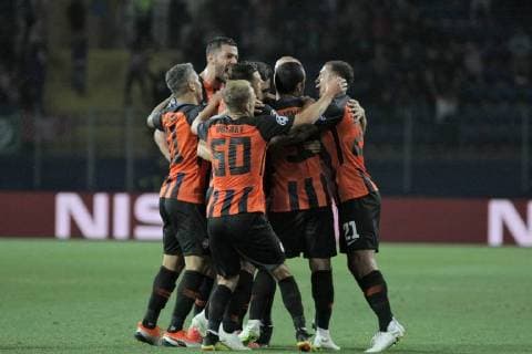 Players of FC Shakhtar Donetsk celebrate upon defender Ismaily?s scoring an equalizer during the UEFA Champions League Group F match against TSG 1899 Hoffenheim at the Metalist Stadium, Kharkiv, northeastern Ukraine, September 19, 2018. Ukrinform. Shakhtar 2-2 Hoffenheim in Kharkiv  Copyright: xVyacheslavxMadiyevskyyx