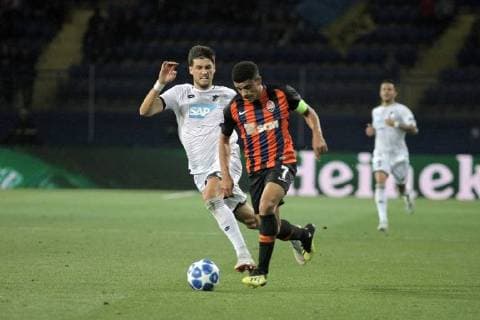 Midfielder Taison (R) of FC Shakhtar Donetsk is seen in action with a player of SG 1899 Hoffenheim during the UEFA Champions League Group F match at the Metalist Stadium, Kharkiv, northeastern Ukraine, September 19, 2018. Ukrinform. Shakhtar 2-2 Hoffenheim in Kharkiv  Copyright: xVyacheslavxMadiyevskyyx