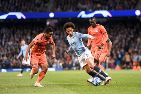 19 LEROY SANE (MAN) - 04 RAFAEL (OL) FOOTBALL : Manchester City vs Lyon - Ligue des Champions - 19 09 2018 AnthonyBIBARD FEP Panoramic 