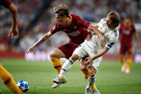 September 19, 2018 - Nicolo Zaniolo of Roma and Luka Modric of Real Madrid during the Champions League football match between Real Madrid and AS Roma on September 19th, 2018 at Santiago Bernabeu stadium in Madrid, Spain. Soccer: Champions League - Real Madrid v AS Roma - ZUMAa181 20180919_zaa_a181_041 Copyright: xAFP7x