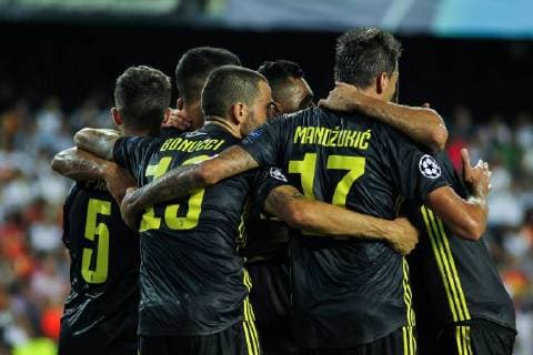 September 19, 2018 - Players of Juventus and in action during the Champions League football match between Valencia and Juventus on September 19, 2018 at Mestalla Stadium in Valencia, Spain. Soccer: Champions League - Valencia v Juventus - ZUMAa181 20180919_zaa_a181_218 Copyright: xAFP7x