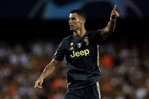 September 19, 2018 - Valencia, Valencia, Spain - Cristiano Ronaldo of Juventus reacts during the UEFA Champions League group H match between Valencia CF and Juventus at Mestalla on September 19, 2018 in Valencia, Spain Valencia v Juventus - UEFA Champions League  - ZUMAn230 20180919_zaa_n230_277 Copyright: xDavidxAliagax