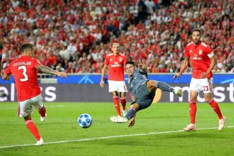 Alejandro Grimaldo Benfica Lisbon 3 James Rodriguez FC Bayern Munich 11 Jardel Benfica Lisbon 33 Benfica Lisbon vs Bayern Munich Soccer Champions League Group stage 19 09 2018 Benfica vs FC Bayern Munich vs Soccer Champions League Group stage 19 09 2018 Lisbon Copyright: xLanger Eibner-Pressefotox EP_HLR