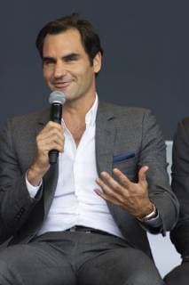 September 19, 2018 - Chicago, IL, U.S - The second annual Laver Cup Championship takes place in Chicago from September 21 -23, 2018. John McEnroe is captain of Team World and Bjorn Borg acts as captain of Team Europe. Some of the best tennis players in the world compete in this new prestigious tournament named after tennis legend Rod Laver. Pictured: Roger Federer answering questions at the Chicago Welcome Ceremony on September 19th at the Pritzker Pavillion. The Laver Cup Comes to Chicago - ZUMAh86_ 85581433st Copyright: xKarenxI.xHirschx