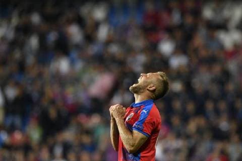 Daniel Kolar of Viktoria reacts during the 1st round, Group G, Champions League match FC Viktoria Plzen vs CSKA Moscow in Pilsen, Czech Republic, on September 19, 2018. (CTKxPhoto MichalxKamaryt) CTKPhotoP201809191074001  _KMT0660