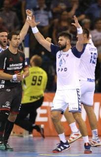 Foto Siegesjubel Zagreb Tin Kontrec Handball Men Champions League on Wed 19 09 2018 Flensburg HC Zagreb