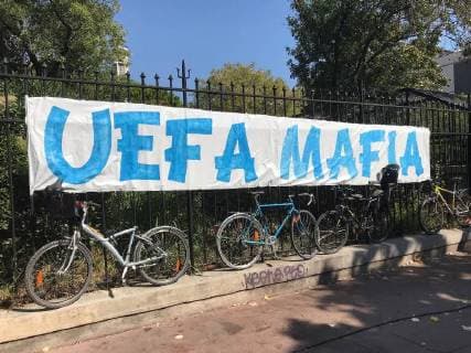 20 09 2018 xjhx Football UEFA Europa League Olympique Marseille Eintracht Frankfurt emspor v l Anti Uefa Posters DFL DFB REGULATIONS PROHIBIT ANY USE OF PHOTOGRAPH as IMAGE SEQUENCES and or QUASI VIDEO Marseille
