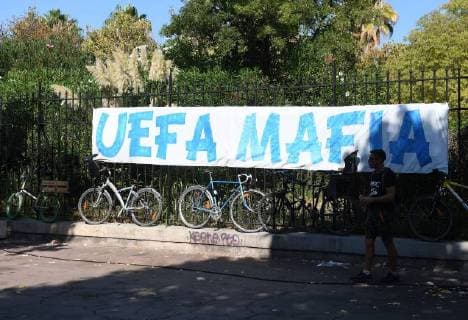 20 09 2018 xjhx Football UEFA Europa League Olympique Marseille Eintracht Frankfurt emspor v l Anti UEFA Poster DFL DFB REGULATIONS PROHIBIT ANY USE OF PHOTOGRAPH as IMAGE SEQUENCES and or QUASI VIDEO Marseille