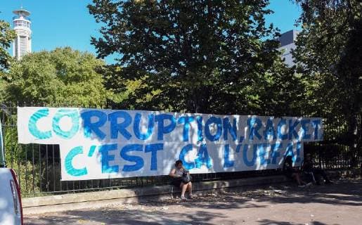 20 09 2018 xjhx Football UEFA Europa League Olympique Marseille Eintracht Frankfurt emspor v l Anti UEFA Poster DFL DFB REGULATIONS PROHIBIT ANY USE OF PHOTOGRAPH as IMAGE SEQUENCES and or QUASI VIDEO Marseille