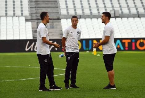 20 09 2018 xjhx Soccer UEFA Europa League Olympique Marseille Eintracht Frankfurt emporer Filip Kostic Eintracht Frankfurt Mijat Gacinovic Eintracht Frankfurt Luka Jovic Eintracht Frankfurt DFL DFB REGULATIONS PROHIBIT ANY USE OF PHOTOGRAPH as IMAGE SEQUENCES and or QUASI VIDEO Marseille
