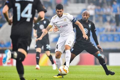 180920 goalkeeper Alejandro Pozuelo or Genk and Fouad Bachirou or Malmö FF during the Europe League group stage match between Genk and Malmö FF on September 20, 2018 in Genk Photo Ludvig Thunman BILDBYRAN Code LT 35538  Copyright: LUDVIGxTHUNMAN BB180920LT011