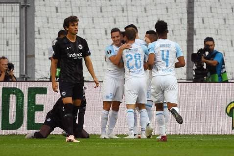 20 09 2018 xjhx Football UEFA Europa League Olympique Marseille Eintracht Frankfurt emporer Lucas Ocampos Olympique Marseille celebrate the goal The goal celebrations 1 0 DFL DFB REGULATIONS PROHIBIT ANY USE OF PHOTOGRAPHS as IMAGE SEQUENCES and or QUASI VIDEO Marseille