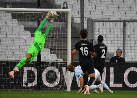 20 09 2018 xjhx Soccer UEFA Europa League Olympique Marseille Eintracht Frankfurt emporer Kevin Trapp Eintracht Frankfurt Valerie Germain Olympique Marseille Lucas Torro Eintracht Frankfurt Evan Ndicka N Dicka N Dicka Eintracht Frankfurt DFL DFB REGULATIONS PROHIBIT ANY USE OF PHOTOGRAPH as IMAGE SEQUENCES and or QUASI VIDEO Marseille