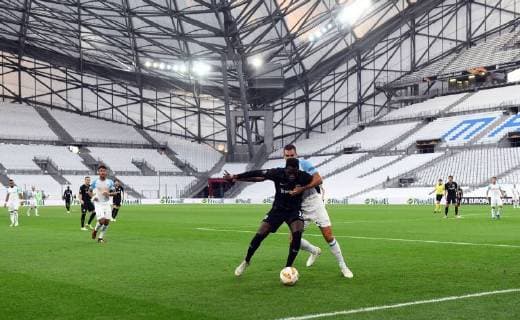 20 09 2018 xjhx Football UEFA Europa League Olympique Marseille Eintracht Frankfurt emporer Danny da Costa Eintracht Frankfurt Kevin Strootmann Olympique Marseille DFL DFB REGULATIONS PROHIBIT ANY USE OF PHOTOGRAPH as IMAGE SEQUENCES and or QUASI VIDEO Marseille