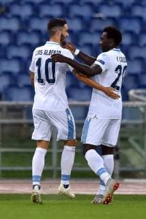 Fußball, EL, Lazio Rom - Apollon Limassol Luis Alberto of Lazio celebrates scoring goal of 1-0 Esultanza Gol con Felipe Caicedo Roma 20-09-2018 Stadio Olimpico Football Calcio Europa League 2018 2019 Group H Lazio - Apollon Foto Antonietta Baldassarre Insidefoto antoxbalda