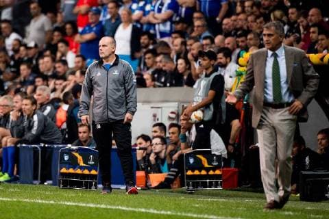 180920 Geir Bakke head coach of Sarpsborg 08 during the Europe League match between Besiktas and Sarpsborg 08 on September 20, 2018 in Istanbul Photo Fredrik Varfjell BILDBYRAN Code FV 150142  Copyright: FREDRIKxVARFJELL BB180920FV037
