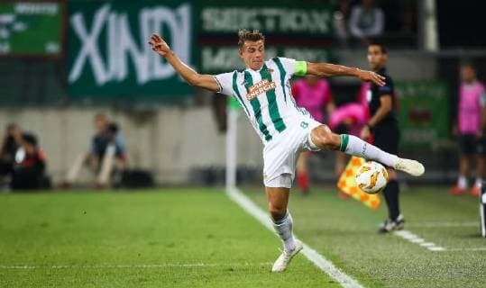 SOCCER - EL, Rapid vs Spartak VIENNA,AUSTRIA,20.SEP.18 - SOCCER - UEFA Europa League, group stage, SK Rapid Wien vs Spartak Moscow. Image shows Stefan Schwab (Rapid). Keywords: Wien Energie. GEPAxpictures xPhilippxBrem